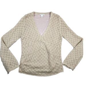 Studio JPR Sz XL 90 Y2k Babydoll Knit Mohair Coastal Grandma Bell Sleeve Sweater